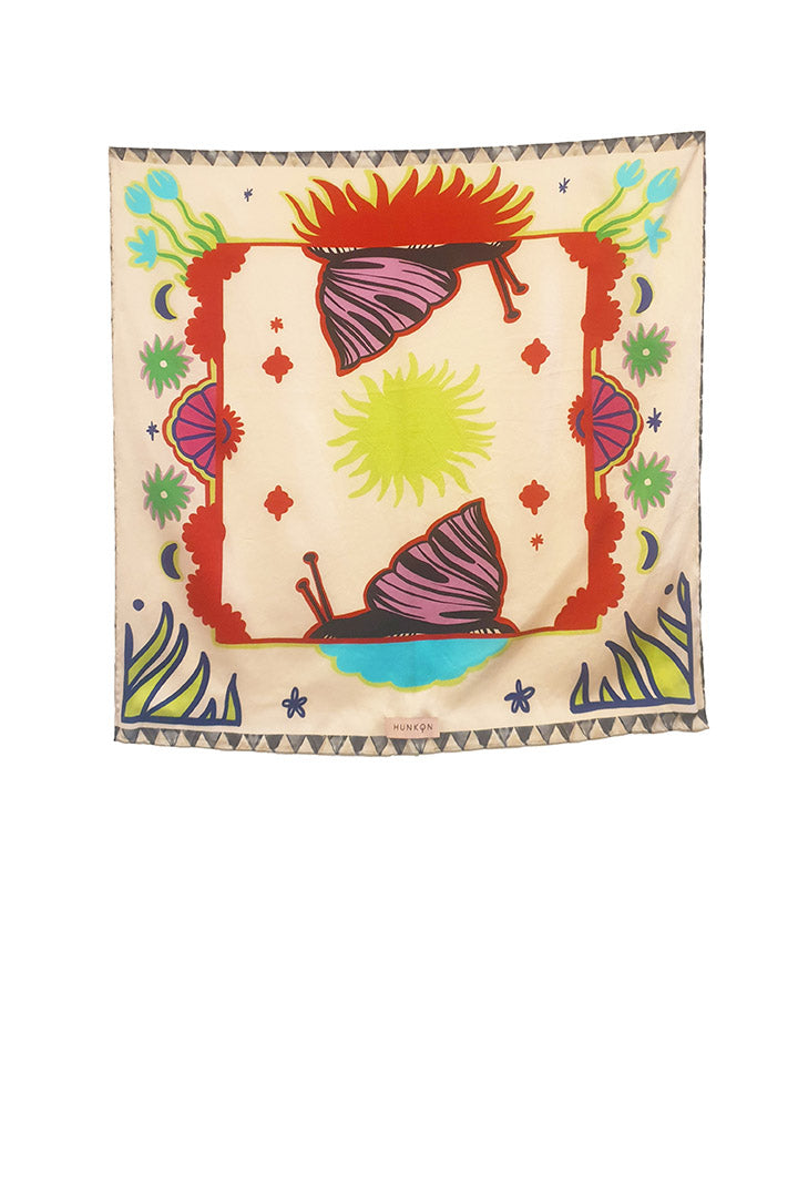 HUNKØN Spirit Congo Small Scarf Accessories Cream