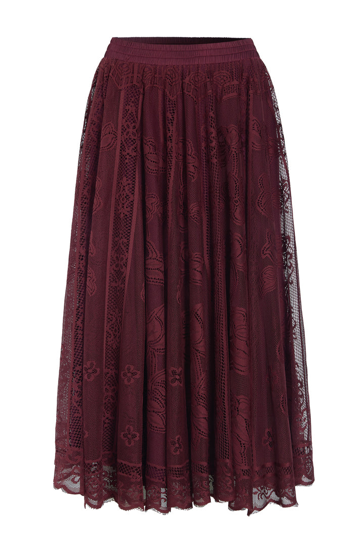 HUNKØN Stine Skirt Nederdele Oxblood