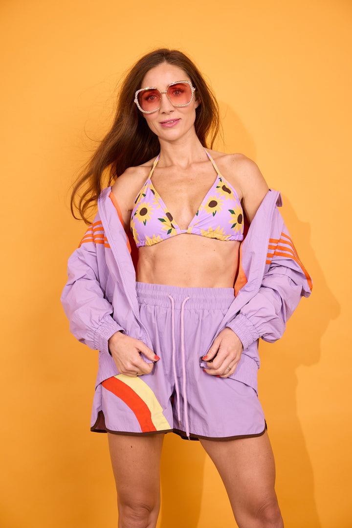 HUNKØN Sunny Bikini Top Swimwear Sunflower Art Print