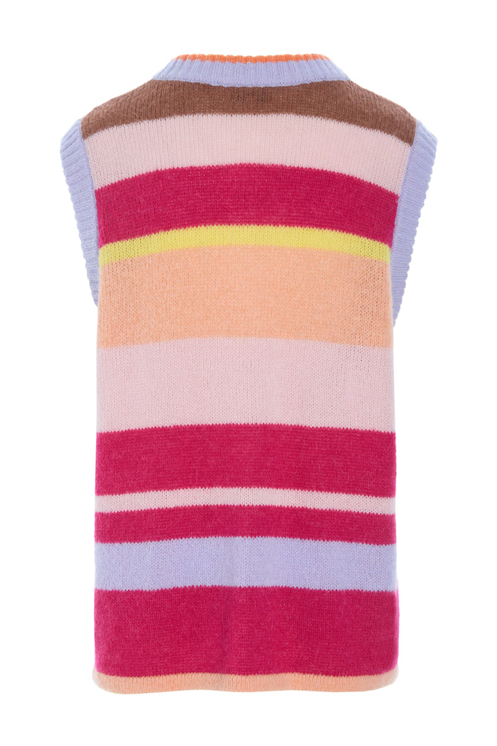 HUNKØN Tallulah Knit Vest Vests Peach Stripes
