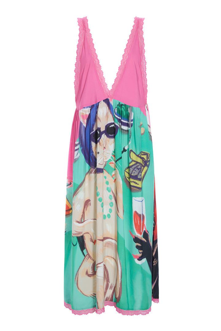 HUNKØN Thit Dress Kjoler Cocktails with Cats Art Print