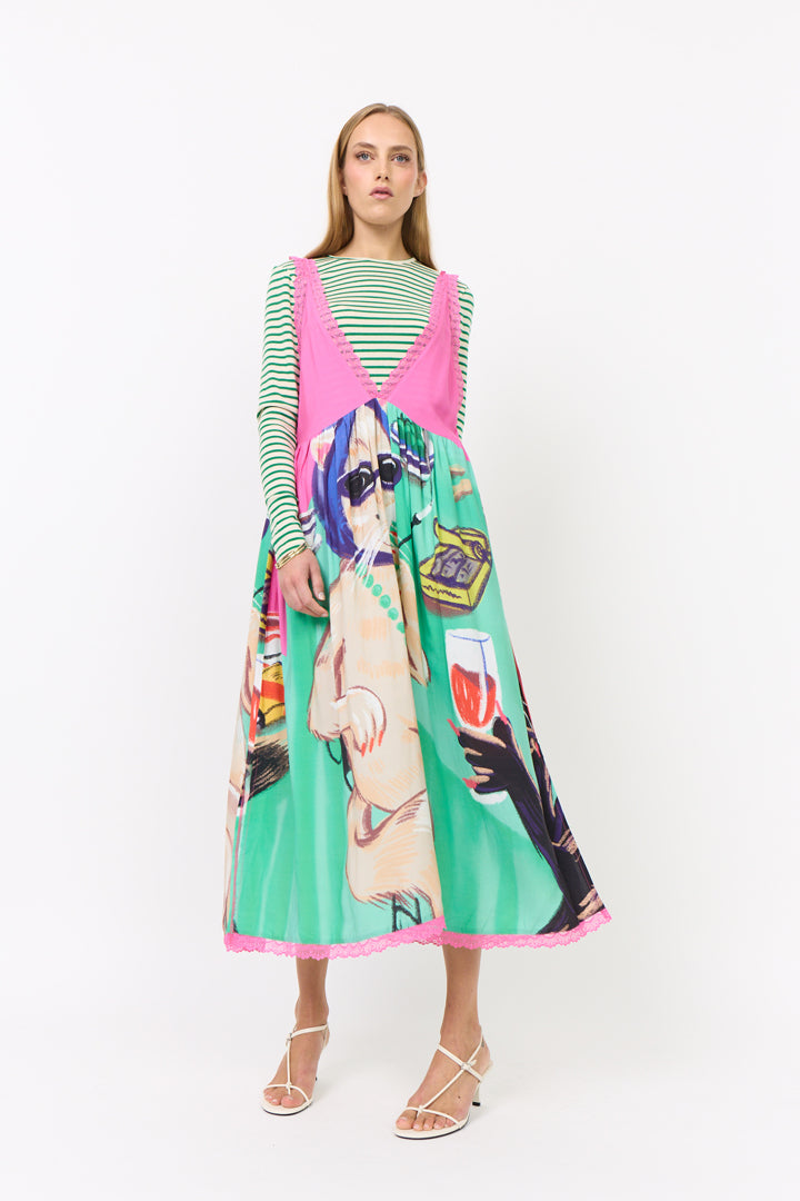HUNKØN Thit Dress Kjoler Cocktails with Cats Art Print