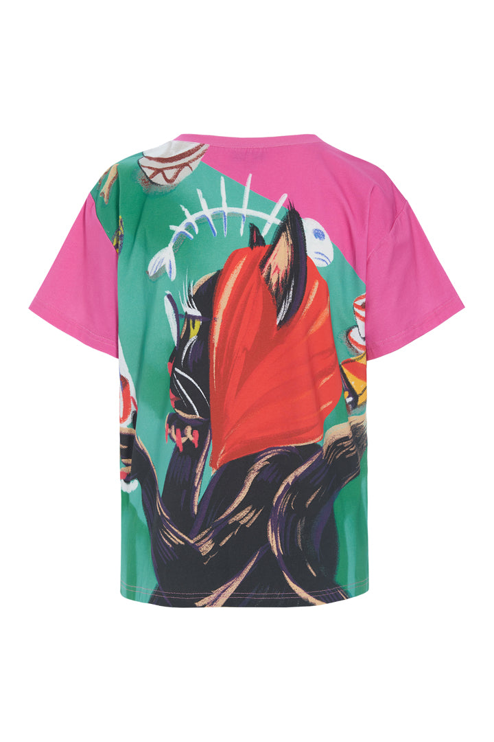 HUNKØN Tigra T-Shirt T-shirts Cocktails with Cats Art Print
