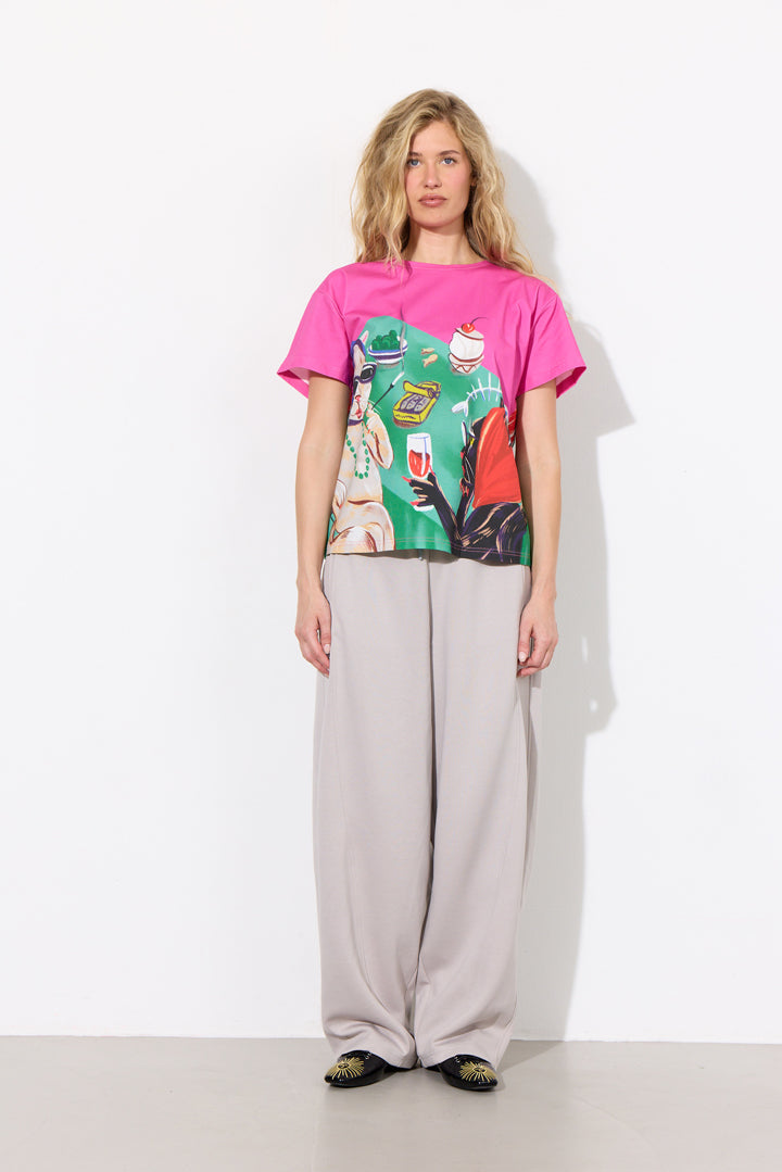 HUNKØN Tigra T-Shirt T-shirts Cocktails with Cats Art Print