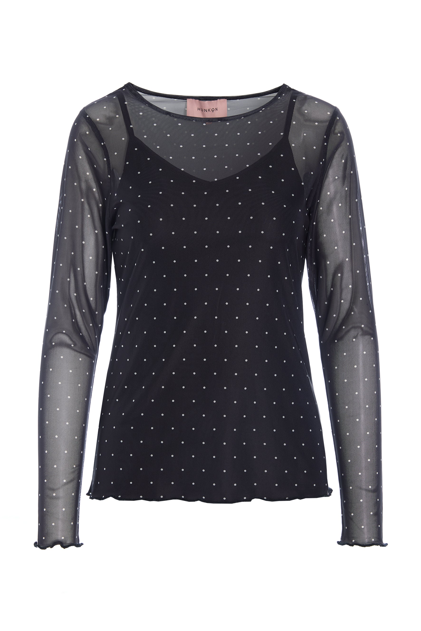 HUNKØN Tova Mesh Blouse Bluser Black
