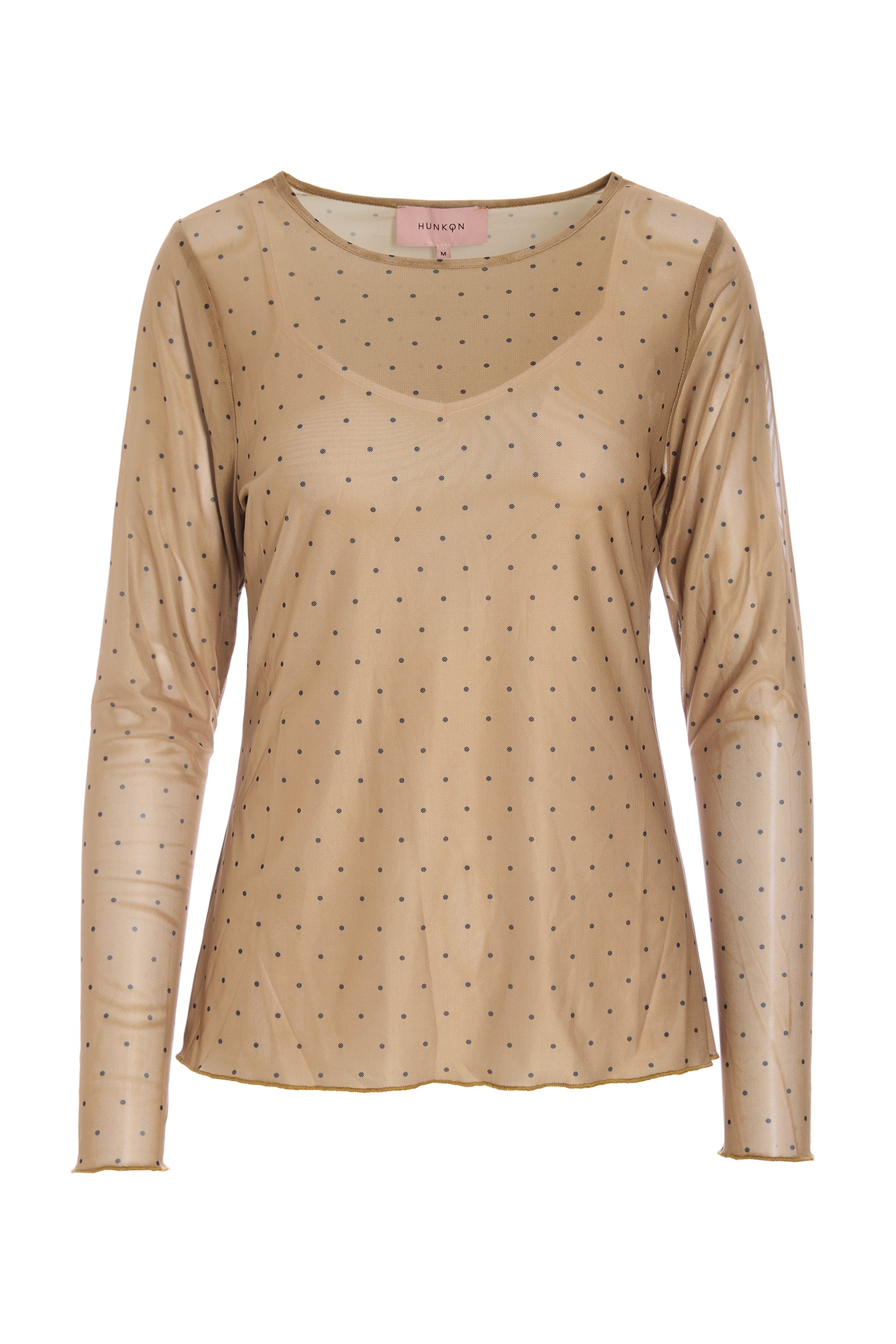 HUNKØN Tova Mesh Blouse Bluser Camel