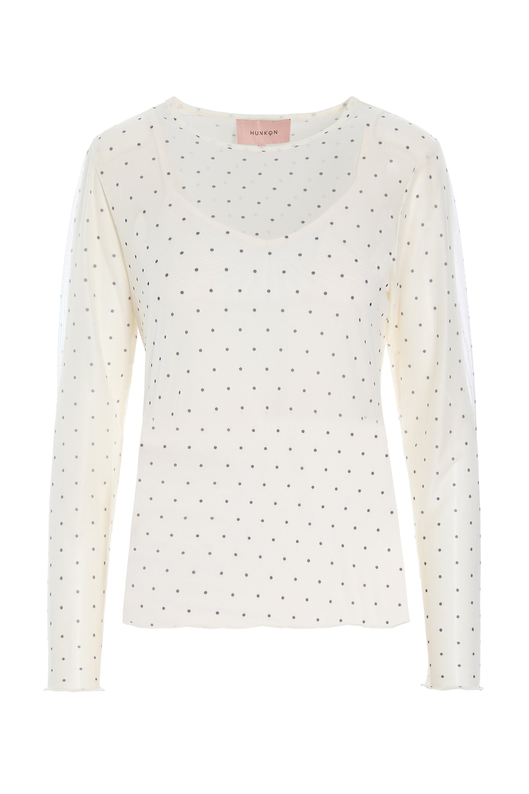 HUNKØN Tova Mesh Blouse Bluser Cream