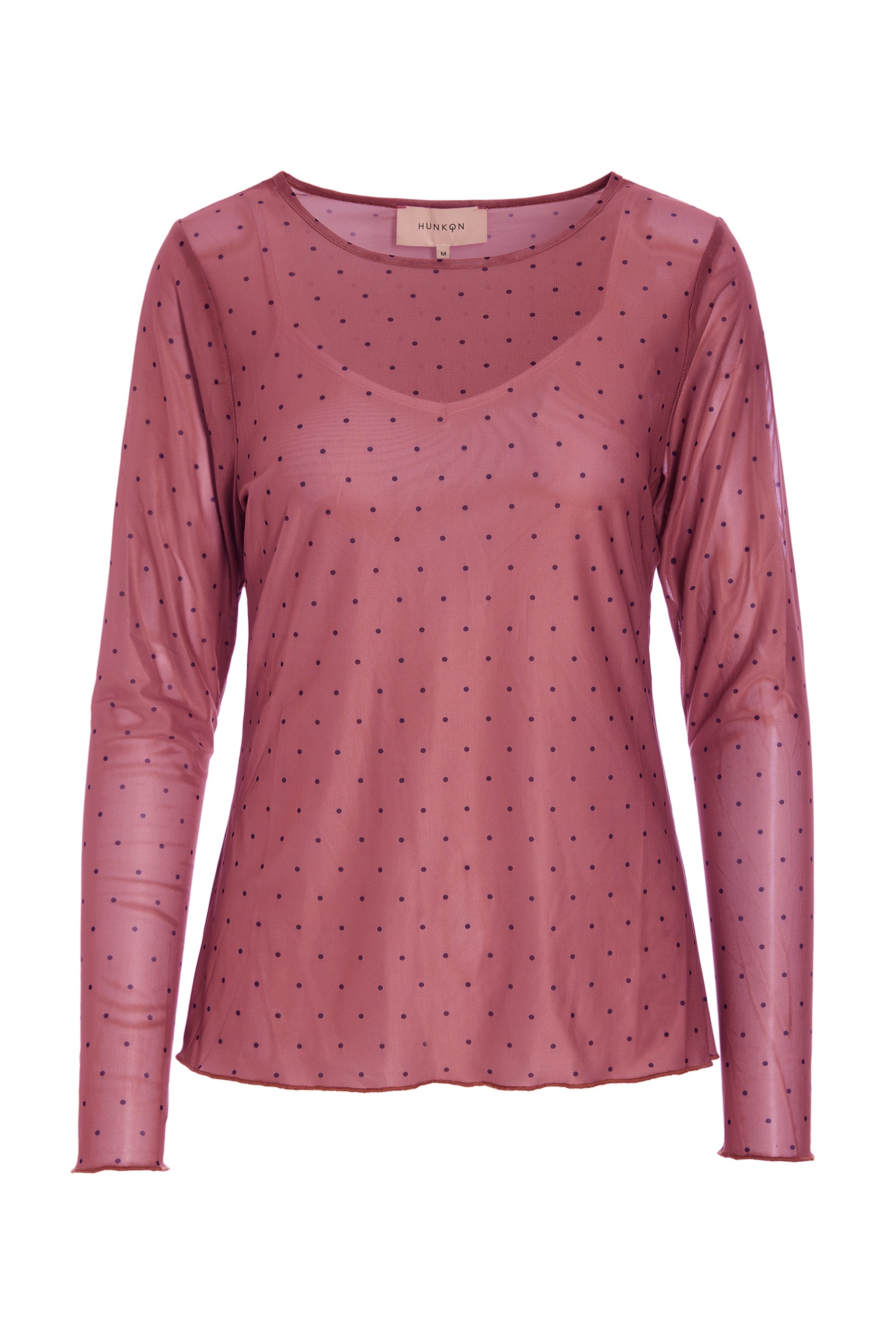 HUNKØN Tova Mesh Blouse Bluser Zinfandel