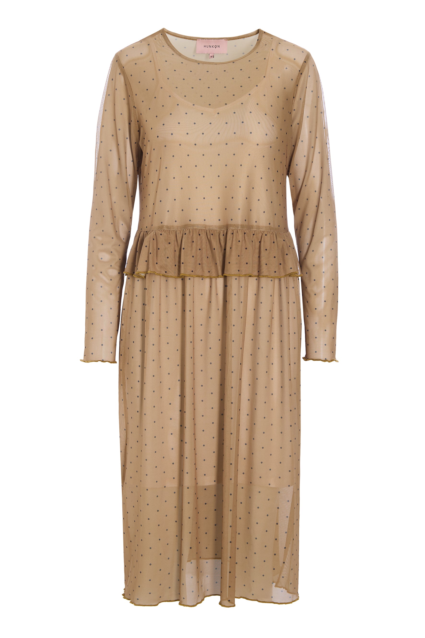 HUNKØN Tova Mesh Dress Kjoler Camel