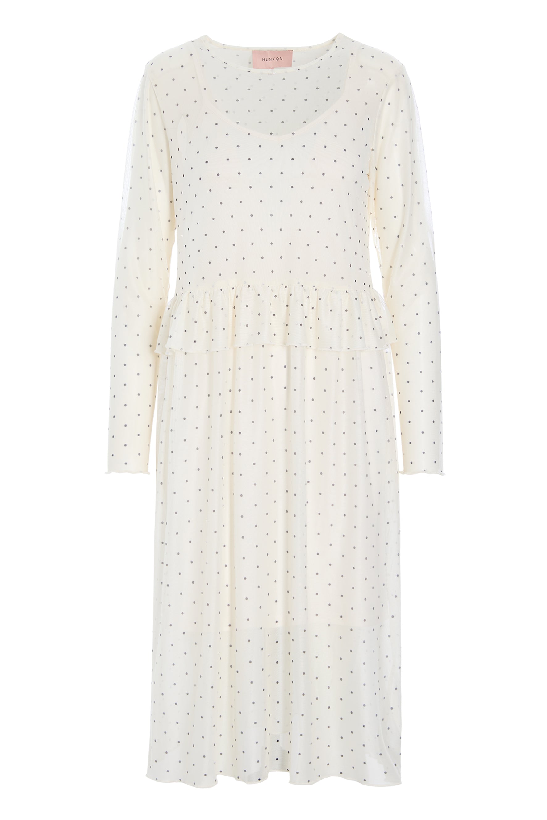 HUNKØN Tova Mesh Dress Kjoler Cream