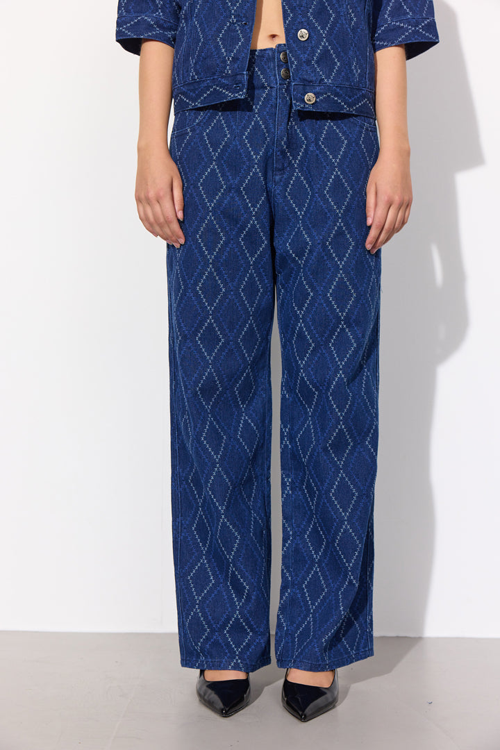 HUNKØN Trinity trousers Bukser Dark Denim