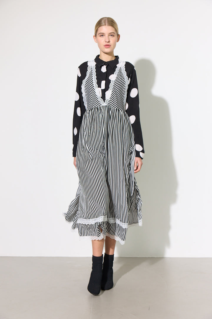 HUNKØN Vicky Dress Kjoler Black striped
