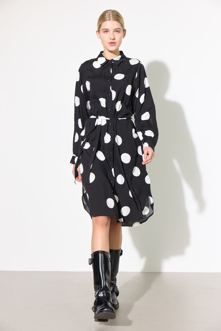 HUNKØN Vicky Shirtdress Kjoler Big Dots