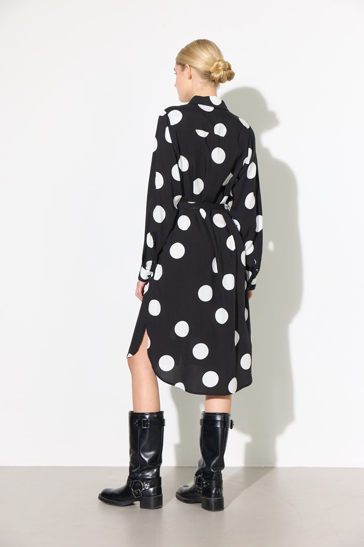 HUNKØN Vicky Shirtdress Kjoler Big Dots