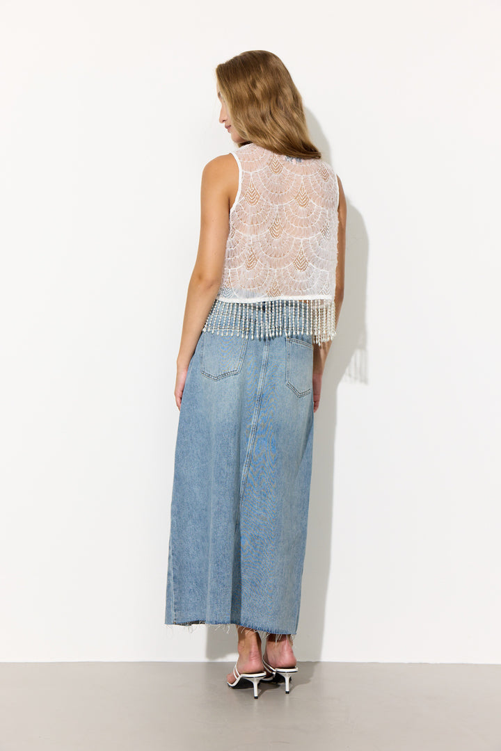 HUNKØN Vigdis Skirt Nederdele Light Denim