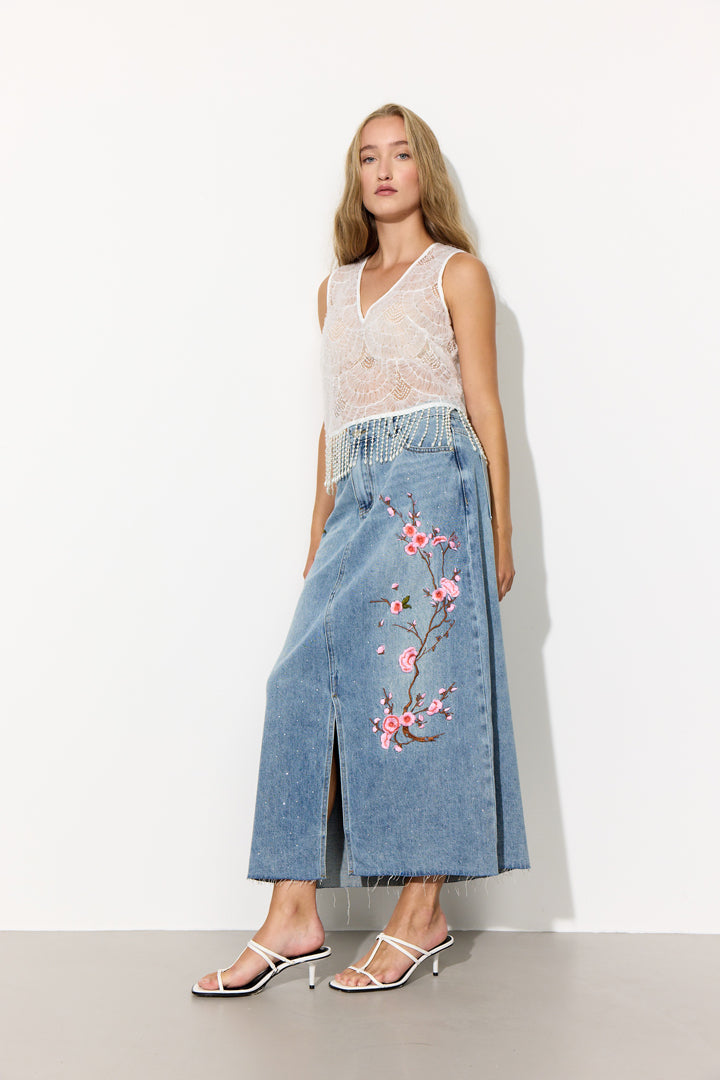 HUNKØN Vigdis Skirt Nederdele Light Denim