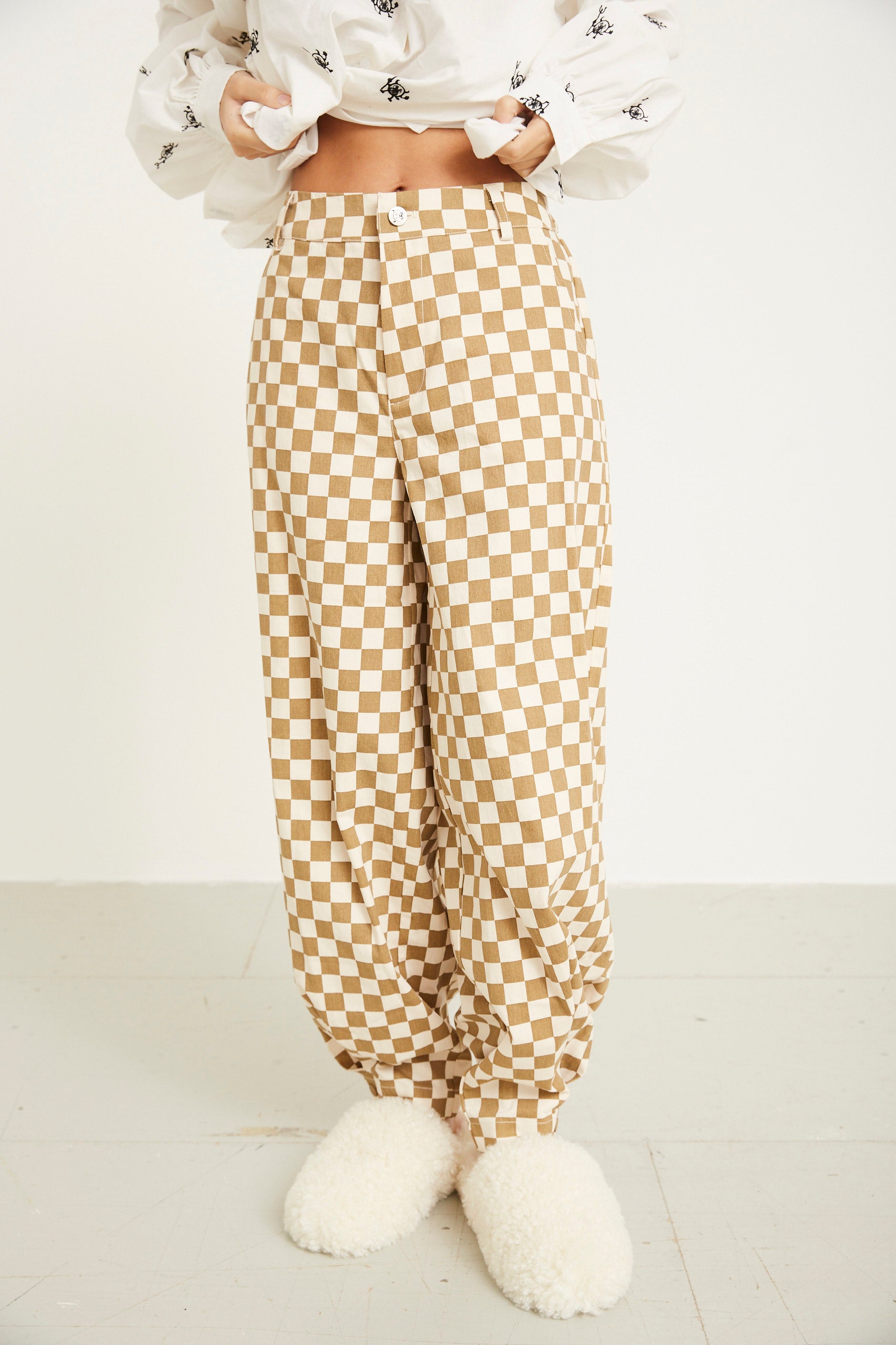 HUNKØN Viper Trousers Bukser Brown Checked