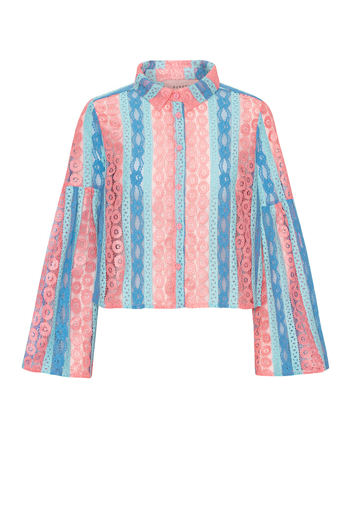 HUNKØN Yvonne Shirt Skjorter Pink and Blue