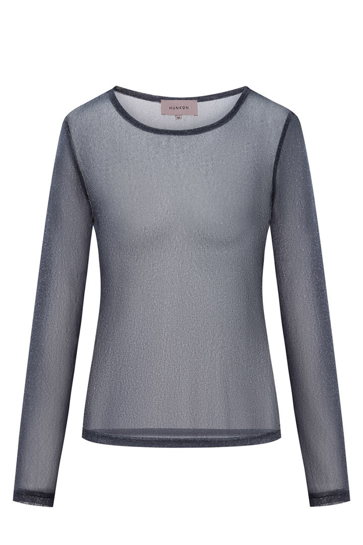 HUNKØN Zion Blouse Bluser Steel Grey