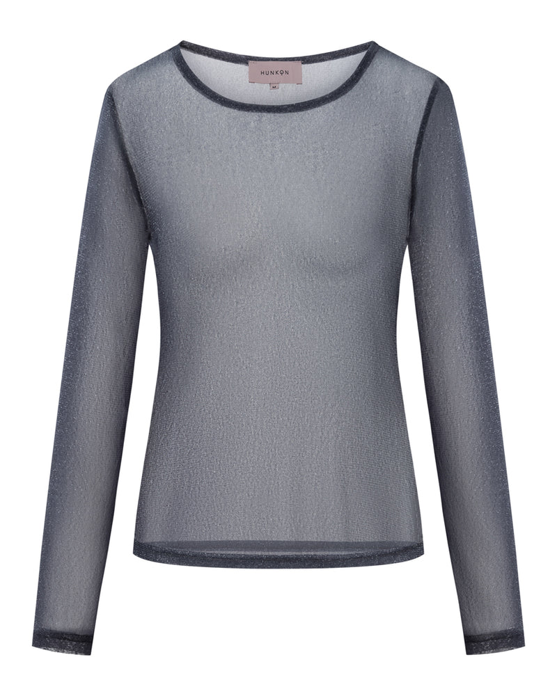 HUNKØN Zion Blouse Bluser Steel Grey