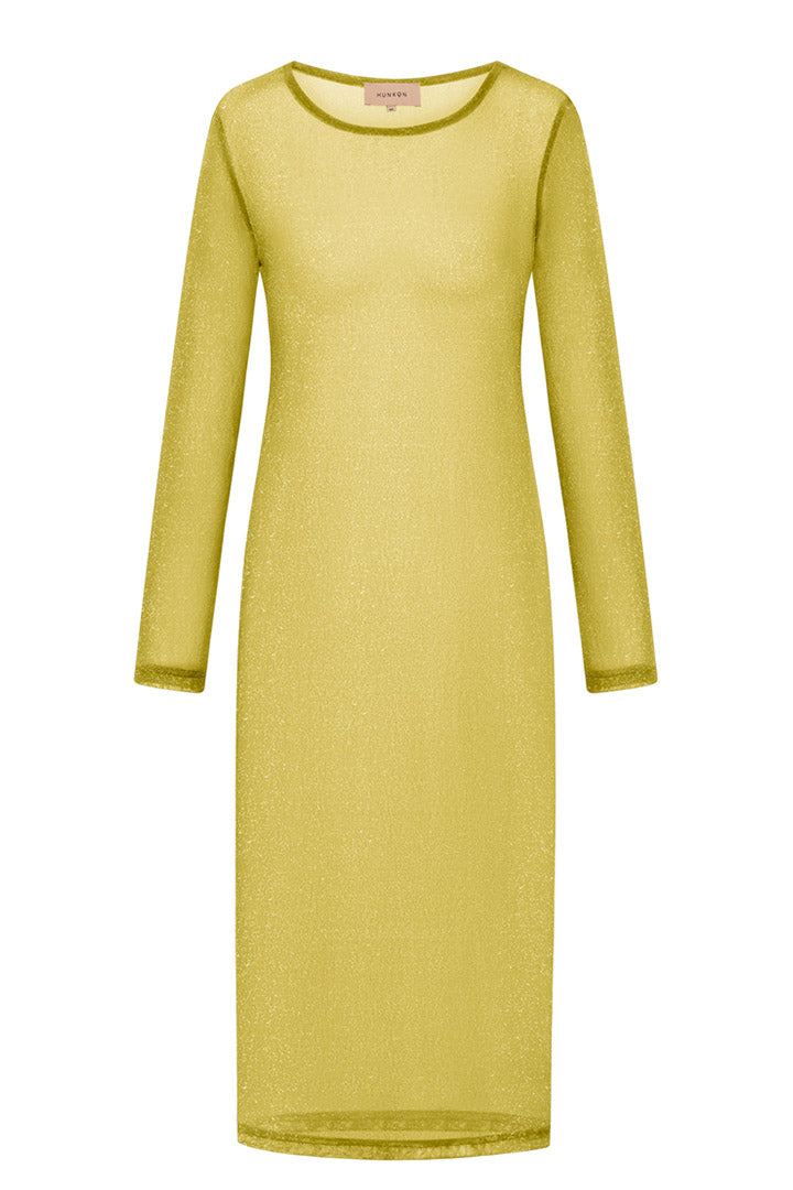 HUNKØN Zion Dress Kjoler Golden lime