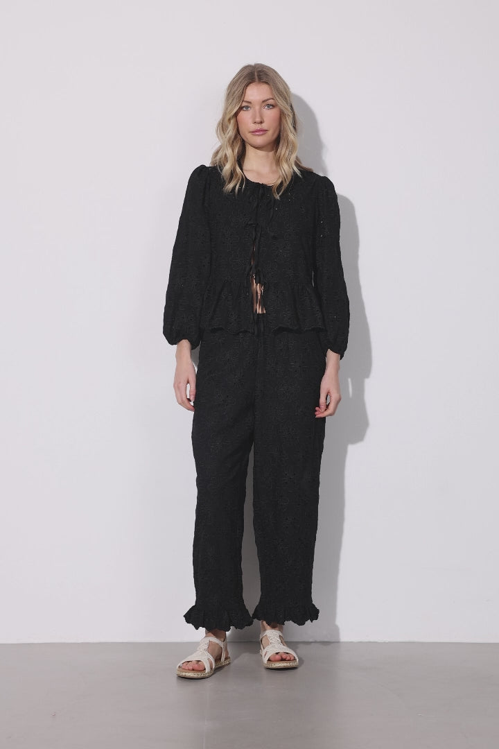 HUNKØN Vanya Trousers Bukser Black