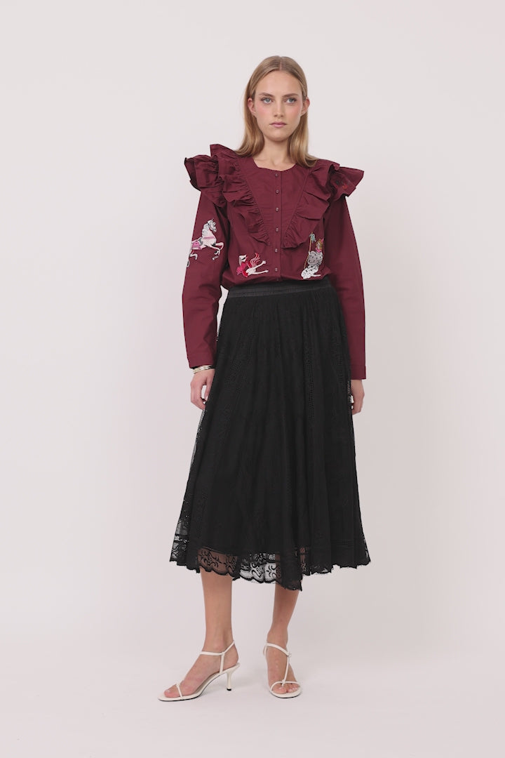 HUNKØN Stine Skirt Nederdele Black