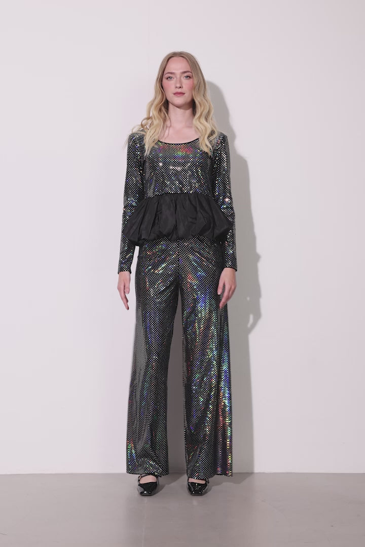 HUNKØN Daisy Trousers Bukser Black Disco
