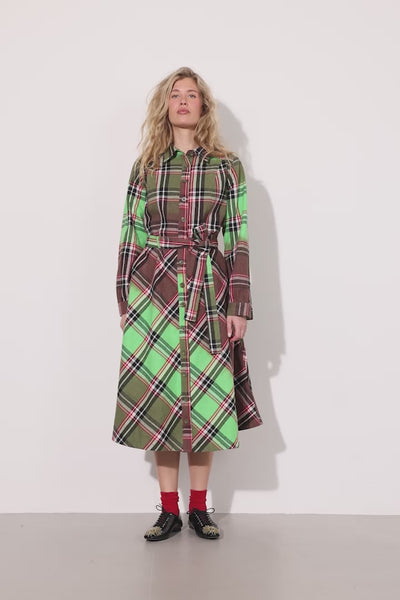 HUNKØN Ramone Dress Kjoler Green Tartan