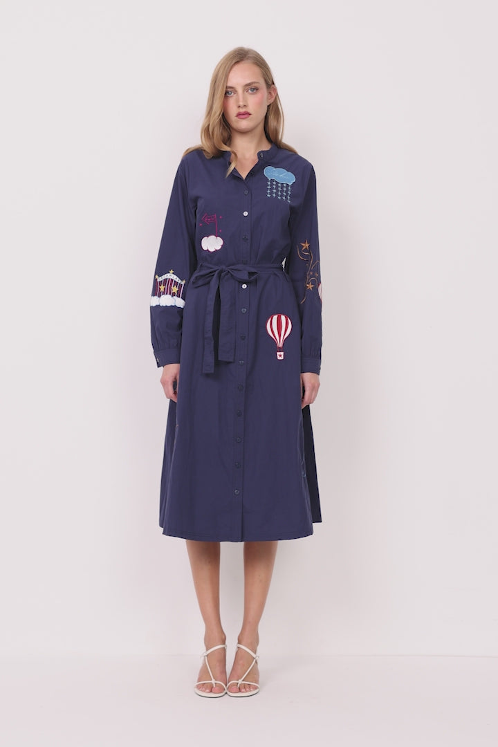 HUNKØN Nicole Dress Kjoler Navy
