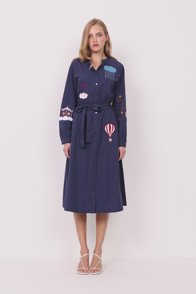 HUNKØN Nicole Dress Kjoler Navy