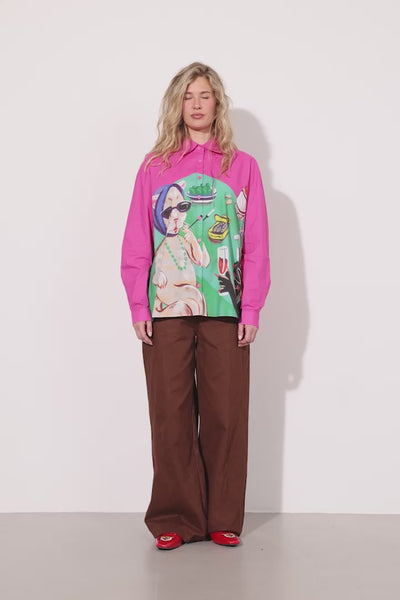 HUNKØN Tiana Shirt Skjorter Cocktails with Cats Art Print