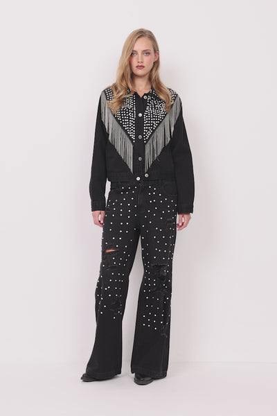HUNKØN Priya Gem Jeans Bukser Black Denim