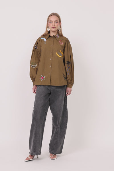 HUNKØN Sasha Shirt Skjorter Olive