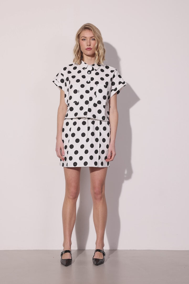 HUNKØN Divina Skirt Nederdele White w/ dots