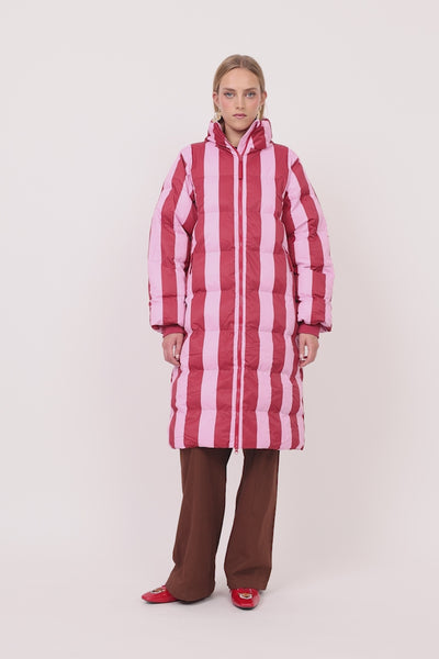 HUNKØN Merle Coat Frakker Red Striped