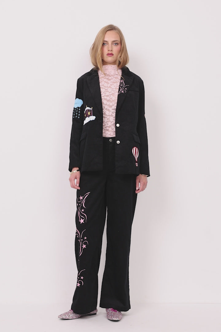 HUNKØN Nadine Trousers Bukser Black