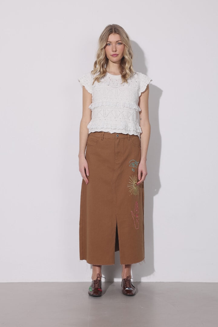 HUNKØN Sienna Knit Top Toppe Vanilla