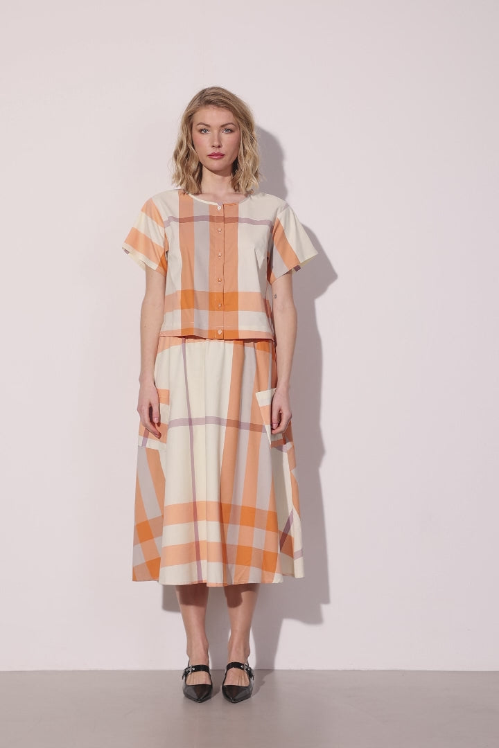 HUNKØN Frankie Shirt Skjorter Orange checked