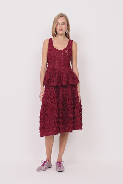 HUNKØN Marianne Top Toppe Burgundy