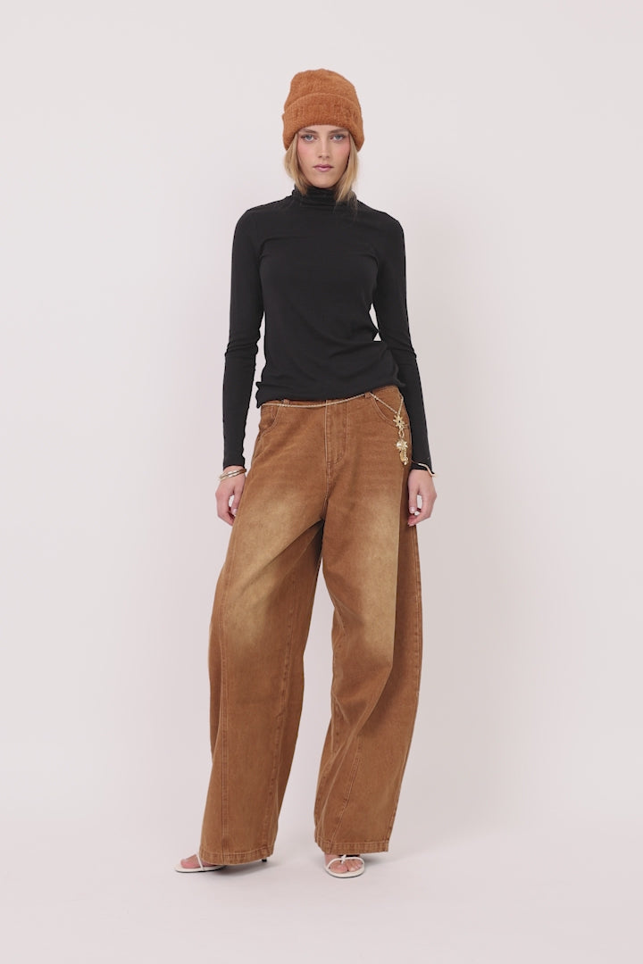 HUNKØN Rebekka Turtleneck Bluser Black