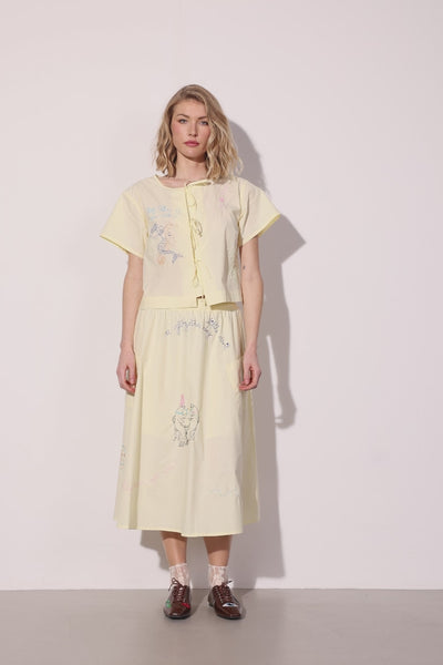 HUNKØN Nima Skirt Nederdele Cream Yellow