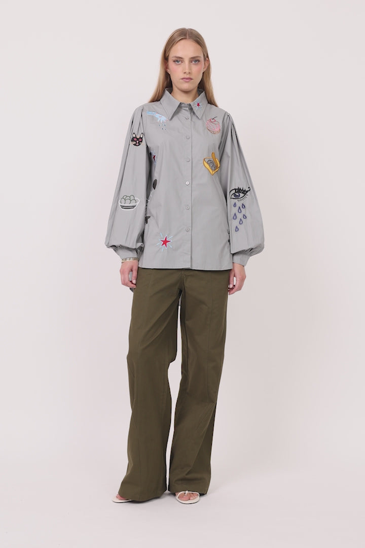 HUNKØN Sasha Shirt Skjorter Grey