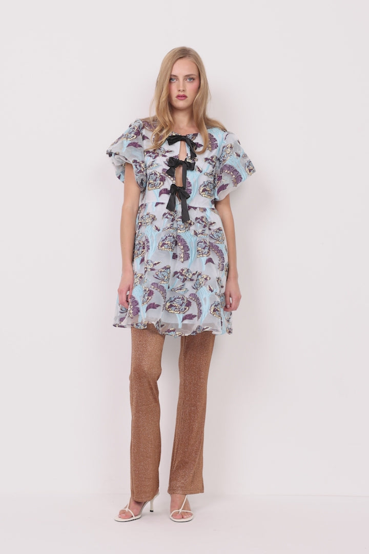 HUNKØN Betsy Short Dress Kjoler Blue Floral