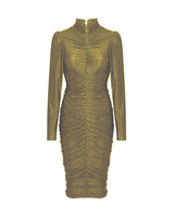 HUNKØN Cattia Wrinkle Dress Kjoler Gold Glitter