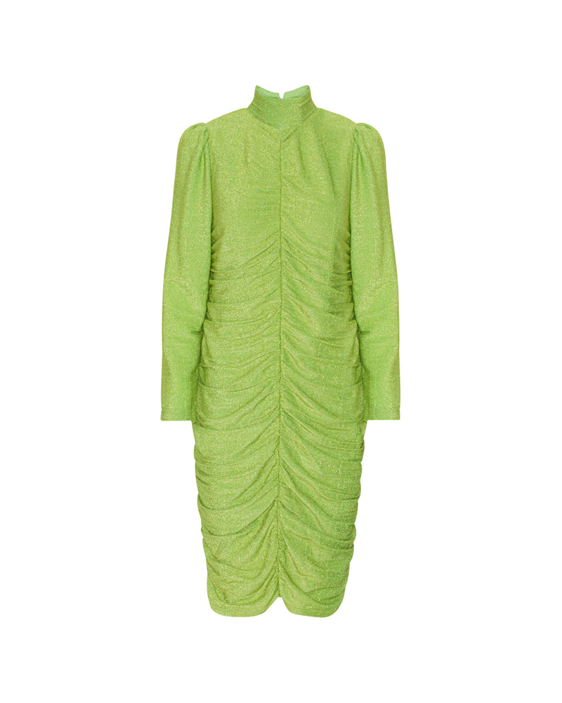 HUNKØN Cattia Wrinkle dress Kjoler Apple Green Glitter