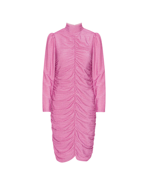 HUNKØN Cattia Wrinkle dress Kjoler Soft Rose Glitter