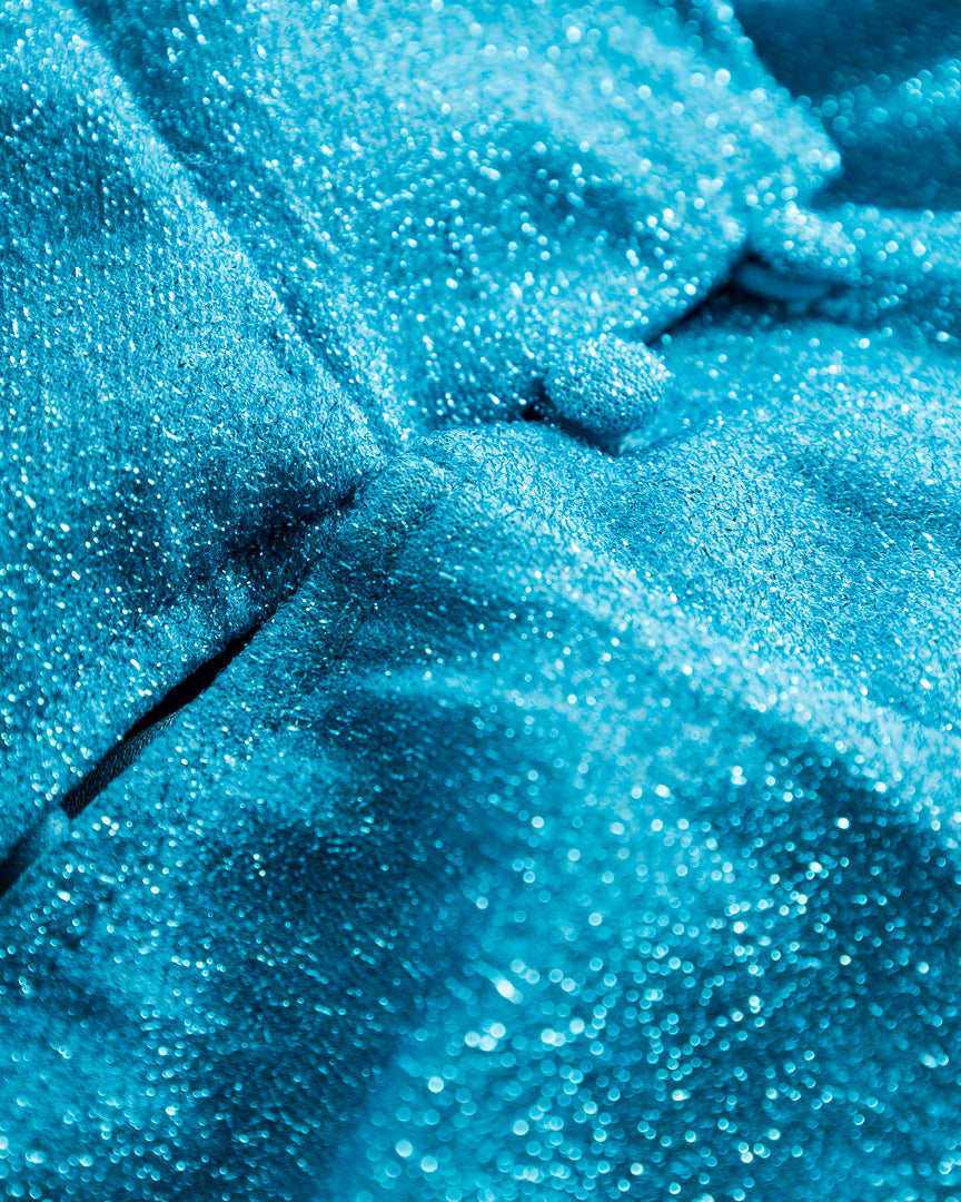 HUNKØN Cattia Wrinkle dress Kjoler Turquoise Glitter