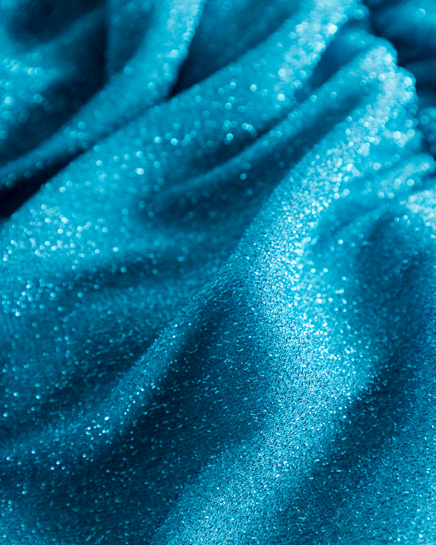 HUNKØN Cattia Wrinkle dress Kjoler Turquoise Glitter