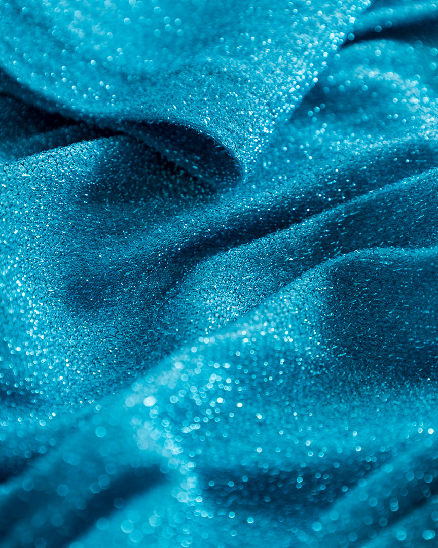 HUNKØN Cattia Wrinkle dress Kjoler Turquoise Glitter